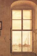 Caspar David Friedrich View of the Artist's Studio Right Window (mk10) oil painting on canvas